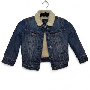 Gap Denim Kids Shearling-Lined Jean Jacket, size XS - 4/5